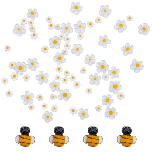 DELORIGIN Millefiori-Glasperlen, handgefertigt, dekoriert, Gänseblümchen, Bienen, Perlen, Charm, 3 Stile, lose Abstandshalter, Blumen-Perlen für selbstgemachte Halsketten, Armbänder, Ohrringe DELORIGIN Millefiori-Glasperlen, handgefertigt, dekoriert, Gänseblümchen, Bienen, Perlen, Charm, 3 Stile, lose Abstandshalter, Blumen-Perlen für selbstgemachte Halsketten, Armbänder, Ohrringe von DELORIGIN