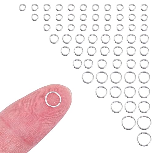 DELORIGIN Offene Binderinge aus 925er-Sterlingsilber, 3/4/5/6 mm, offene O-Ringe, Steckverbinder, offene Sterlingsilber-Ringe, kleine Schlüsselanhänger für Schmuckherstellung, Handwerk, Halsketten von DELORIGIN