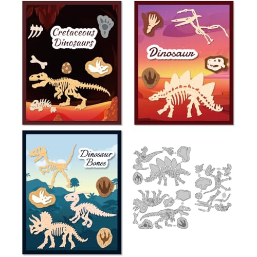 DELORIGIN Realistische Dinosaurier-Skelett-Stanzformen, Kartenherstellung, Karbonstahl, Stanzschablonen, Scrapbooking, Prägeschablone für Grußkarten, Einladungen, Fotoalbum, Dekorationen DELORIGIN Realistische Dinosaurier-Skelett-Stanzformen, Kartenherstellung, Karbonstahl, Stanzschablonen, Scrapbooking, Prägeschablone für Grußkarten, Einladungen, Fotoalbum, Dekorationen von DELORIGIN
