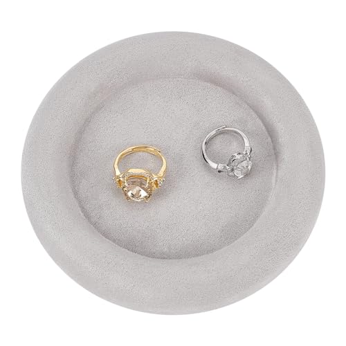 DELORIGIN Schmuckständer Aus Samt Rund Grau Schmucktablett Schale Schaukasten Organizer Schmuckaufbewahrung Für Damen Ringe Ohrringe Halsketten Anhänger Armbänder Uhren Samtknopfbox DELORIGIN Schmuckständer Aus Samt Rund Grau Schmucktablett Schale Schaukasten Organizer Schmuckaufbewahrung Für Damen Ringe Ohrringe Halsketten Anhänger Armbänder Uhren Samtknopfbox von DELORIGIN