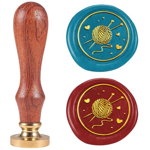 DELORIGIN Siegelstempel Aus Retro Wachs Mit Wollknäuel Strickmuster 25mm Abnehmbarer Siegelstempelkopf Aus Messing Mit Holzgriff Stempel Für Geschenkpapier Umschläge Grußkarten Dekoration DELORIGIN Siegelstempel Aus Retro Wachs Mit Wollknäuel Strickmuster 25mm Abnehmbarer Siegelstempelkopf Aus Messing Mit Holzgriff Stempel Für Geschenkpapier Umschläge Grußkarten Dekoration von DELORIGIN