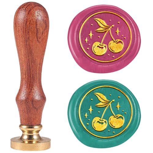 DELORIGIN Siegelstempel Aus Wachs Im Retro Stil Mit Kirschmotiv 25mm Abnehmbarer Siegelstempelkopf Aus Messing Mit Holzgriff Stempel Für Geschenkpapier Umschläge Grußkarten Dekoration DELORIGIN Siegelstempel Aus Wachs Im Retro Stil Mit Kirschmotiv 25mm Abnehmbarer Siegelstempelkopf Aus Messing Mit Holzgriff Stempel Für Geschenkpapier Umschläge Grußkarten Dekoration von DELORIGIN