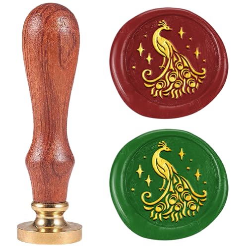 DELORIGIN Siegelstempel Im Pfauen Retro Stil 25mm Abnehmbarer Siegelstempelkopf Aus Messing Mit Holzgriff Stempel Für Geschenkpapier Umschläge Grußkarten Dekoration DELORIGIN Siegelstempel Im Pfauen Retro Stil 25mm Abnehmbarer Siegelstempelkopf Aus Messing Mit Holzgriff Stempel Für Geschenkpapier Umschläge Grußkarten Dekoration von DELORIGIN