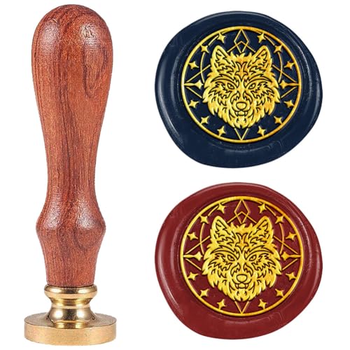 DELORIGIN Siegelstempel Personalisiert Aus Wachs Mit Wolfsmotiv 25 mm Abnehmbarer Messingkopf Holzgriff Vintage Briefsiegelstempel Aus Wachs Für Umschläge Partyeinladungen Geschenkpapier DELORIGIN Siegelstempel Personalisiert Aus Wachs Mit Wolfsmotiv 25 mm Abnehmbarer Messingkopf Holzgriff Vintage Briefsiegelstempel Aus Wachs Für Umschläge Partyeinladungen Geschenkpapier von DELORIGIN