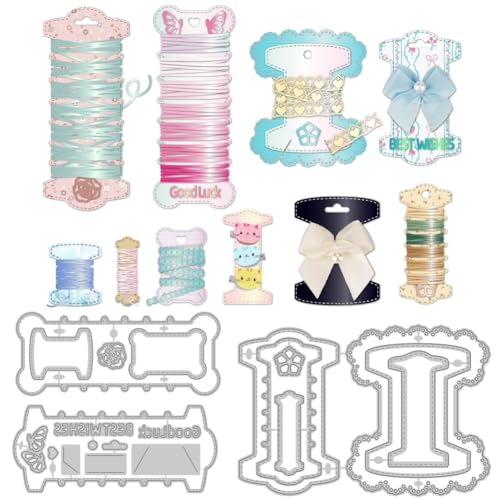 DELORIGIN Spool Card Stanzteile Für Die Kartenherstellung Fadenhalter Rahmen Aus Karbonstahl Stanzformen Werkzeug zum Nähen Scrapbooking Für Geschenke Partys Grüße Papier Karten Umschläge von DELORIGIN