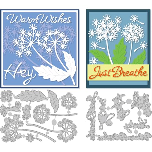 DELORIGIN Stanzform mit Löwenzahn-Motiv, künstlerische Wortkartenherstellung, Karbonstahl, Stanzformen für Karten, Scrapbooking, Prägeschablone für Grußkarten, Papierbastelalbum, Einladungsdekoration von DELORIGIN