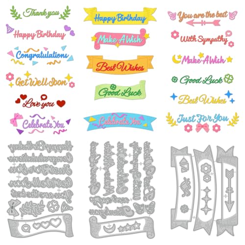 DELORIGIN Stanzformen Für Segensworte Schriftrollenwort Kartenherstellung Schablone Scrapbooking Prägevorlage Stanzformen Für Grußkarten Bastelalben DELORIGIN Stanzformen Für Segensworte Schriftrollenwort Kartenherstellung Schablone Scrapbooking Prägevorlage Stanzformen Für Grußkarten Bastelalben von DELORIGIN