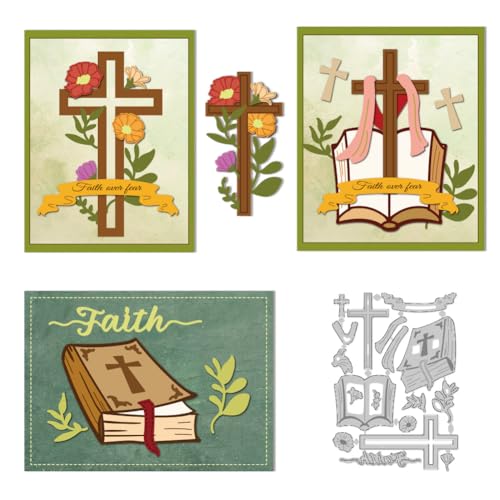 DELORIGIN Stanzformen Mit Bibel Motiv Kreuz Glaube Stanzformen Aus Metall Prägeschablonen Schablonen Für Die Kartengestaltung Dekoration DIY Scrapbooking Fotoalbum Basteln DELORIGIN Stanzformen Mit Bibel Motiv Kreuz Glaube Stanzformen Aus Metall Prägeschablonen Schablonen Für Die Kartengestaltung Dekoration DIY Scrapbooking Fotoalbum Basteln von DELORIGIN