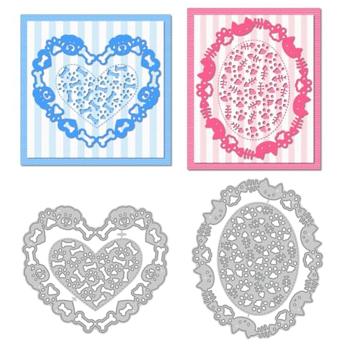 DELORIGIN Stanzformen Mit Herz Hunde Und Katzenpfotenrahmen Kartenherstellung Schablone Scrapbooking Prägevorlage Für Grußkarten Papieralben Hochzeitseinladungen Dekoration DELORIGIN Stanzformen Mit Herz Hunde Und Katzenpfotenrahmen Kartenherstellung Schablone Scrapbooking Prägevorlage Für Grußkarten Papieralben Hochzeitseinladungen Dekoration von DELORIGIN