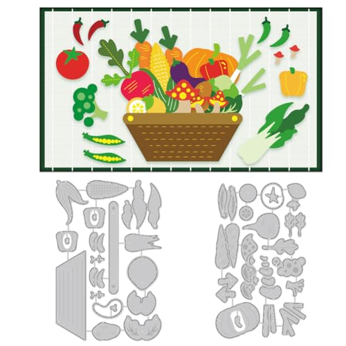 DELORIGIN Stanzformen Mit Korb Und Gemüse Kartenherstellung Stanzschablone Scrapbooking Prägevorlage Für Grußkarten Bastelalben Briefe Einladungen DELORIGIN Stanzformen Mit Korb Und Gemüse Kartenherstellung Stanzschablone Scrapbooking Prägevorlage Für Grußkarten Bastelalben Briefe Einladungen von DELORIGIN