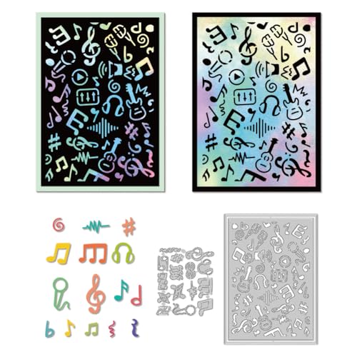 DELORIGIN Stanzformen Mit Musiknoten Karten Nähen Karbonstahl Stanzungen Scrapbooking Prägeschablonen Stanzformen Für Bastelkarten Alben Konzerteinladungen Geschenke Dekoration von DELORIGIN