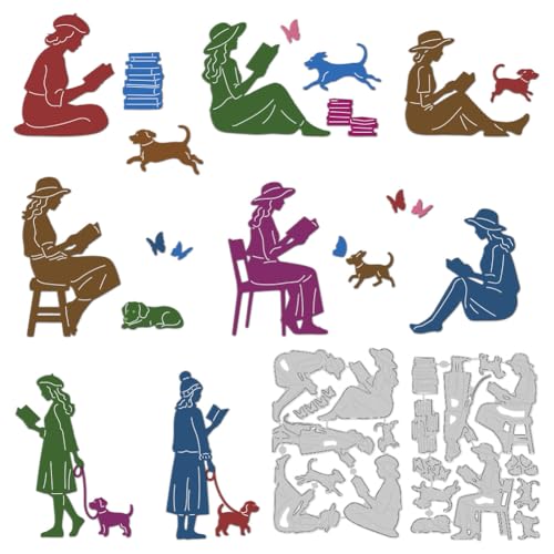 DELORIGIN Stanzschablone für Damen, Hunde, Kartenherstellung, Metall-Stanzformen, DIY, Scrapbooking, Prägeschablone, Stanzschablone für Grußkarten, Bastelalbum, Einladung, festliches Geburtstag DELORIGIN Stanzschablone für Damen, Hunde, Kartenherstellung, Metall-Stanzformen, DIY, Scrapbooking, Prägeschablone, Stanzschablone für Grußkarten, Bastelalbum, Einladung, festliches Geburtstag von DELORIGIN