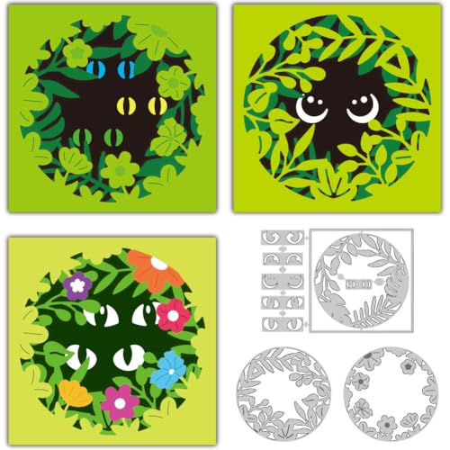 DELORIGIN Stanzschablone für Grußkarten, Motiv: Blumenblätter, Katze, Kartenherstellung, Karbonstahl, Stanzformen für Karten, Scrapbooking, Prägeschablone für Grußkarten, Bastelpapier, Album DELORIGIN Stanzschablone für Grußkarten, Motiv: Blumenblätter, Katze, Kartenherstellung, Karbonstahl, Stanzformen für Karten, Scrapbooking, Prägeschablone für Grußkarten, Bastelpapier, Album von DELORIGIN