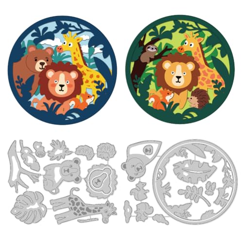 DELORIGIN Stanzschablone für Grußkarten, Motiv: Waldtiere, Karbonstahl, Stanzformen für Karten, Scrapbooking, Prägeschablone für Grußkarten, Bastelpapier, Album, Einladungen, Dekoration DELORIGIN Stanzschablone für Grußkarten, Motiv: Waldtiere, Karbonstahl, Stanzformen für Karten, Scrapbooking, Prägeschablone für Grußkarten, Bastelpapier, Album, Einladungen, Dekoration von DELORIGIN