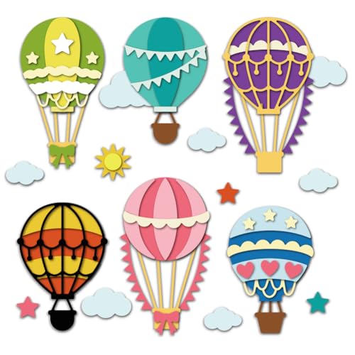 DELORIGIN Stanzschablone für Heißluftballons, Wolken, Sonne, Kartenherstellung, Karbonstahl, Stanzformen für Karten, Scrapbooking, Prägeschablone für Grußkarten, Papierbastelalbum DELORIGIN Stanzschablone für Heißluftballons, Wolken, Sonne, Kartenherstellung, Karbonstahl, Stanzformen für Karten, Scrapbooking, Prägeschablone für Grußkarten, Papierbastelalbum von DELORIGIN