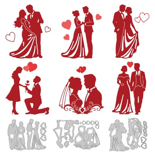 DELORIGIN Stanzschablone für Hochzeit, Bräutigam, Braut, Kartenherstellung, Metall-Stanzformen, Karten, Scrapbooking, Prägeschablone für Grußkarten, Bastelalbum, Hochzeit, Verlobung, Einladung DELORIGIN Stanzschablone für Hochzeit, Bräutigam, Braut, Kartenherstellung, Metall-Stanzformen, Karten, Scrapbooking, Prägeschablone für Grußkarten, Bastelalbum, Hochzeit, Verlobung, Einladung von DELORIGIN