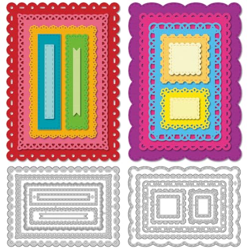 DELORIGIN Stanzschablone mit Spitze, rechteckig, für Kartenherstellung, Karbonstahl, Stanzformen für Karten, Scrapbooking, Prägeschablone für Weihnachten, Grußkarten, Bastelalbum, Einladungsdekoration DELORIGIN Stanzschablone mit Spitze, rechteckig, für Kartenherstellung, Karbonstahl, Stanzformen für Karten, Scrapbooking, Prägeschablone für Weihnachten, Grußkarten, Bastelalbum, Einladungsdekoration von DELORIGIN