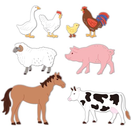 DELORIGIN Stanzschablonen aus Karbonstahl, Motiv: Bauernhoftiere, Kartenherstellung, Stanzformen, Schablonen, Karten, Scrapbooking, Prägeschablone für Bastelarbeiten, Kartenalben, Geschenkkarten, DELORIGIN Stanzschablonen aus Karbonstahl, Motiv: Bauernhoftiere, Kartenherstellung, Stanzformen, Schablonen, Karten, Scrapbooking, Prägeschablone für Bastelarbeiten, Kartenalben, Geschenkkarten, von DELORIGIN