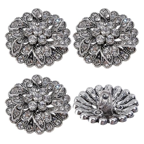 DELORIGIN Strass-Schaftknöpfe, Legierung, glitzernde Kristallverzierungen, Knöpfe für Kleidung, Vintage-Nähknöpfe für Hemd, Mäntel, Blazer, Kostüm, Kleid, Hochzeit, DIY, Handwerk, Dekorationen (Silber DELORIGIN Strass-Schaftknöpfe, Legierung, glitzernde Kristallverzierungen, Knöpfe für Kleidung, Vintage-Nähknöpfe für Hemd, Mäntel, Blazer, Kostüm, Kleid, Hochzeit, DIY, Handwerk, Dekorationen (Silber von DELORIGIN
