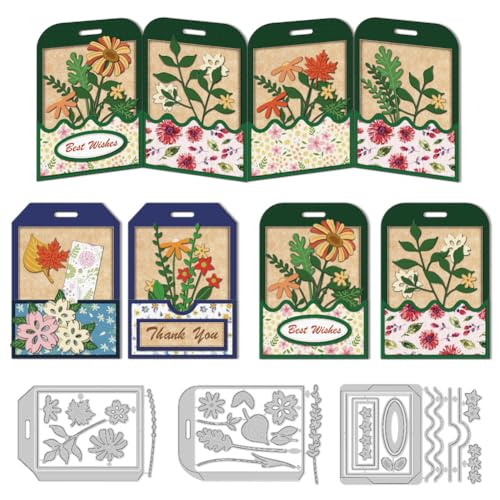 DELORIGIN Taschenstanzer Für Die Kartenherstellung Tag Blätter Blume Carbon Label Stahl Rahmen Stanzungen 3D Label Alben Geburtstag Stanzformen Scrapbooking Für DIY Geschenk Fotoalbum Papier Hochzeit von DELORIGIN