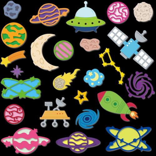 DELORIGIN Verschiedene Planeten Stanzformen für Kartenherstellung, Rahmenschablonen aus Karbonstahl, Stanzschablonen für Scrapbooking, Prägeschablone für Bastelarbeiten, Fotoalbum, Karten, Tagebuch von DELORIGIN