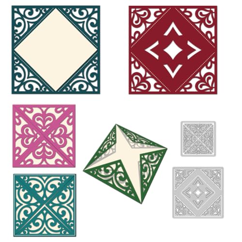 DELORIGIN Vierfach gefaltete Stanzformen für Karten, Blumenmuster, Metall-Stanzformen, Karten, Scrapbooking, Prägeschablone, Stanzformen für Geburtstag, Grußkarten, Bastelalbum, Einladung, festliche DELORIGIN Vierfach gefaltete Stanzformen für Karten, Blumenmuster, Metall-Stanzformen, Karten, Scrapbooking, Prägeschablone, Stanzformen für Geburtstag, Grußkarten, Bastelalbum, Einladung, festliche von DELORIGIN