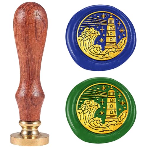 DELORIGIN Wachssiegel Mit Leuchtturm Motiv 25 mm Siegelstempel Abnehmbarer Messingkopf Holzgriff Vintage Briefsiegel Stempel Personalisiert Aus Wachs Für Umschläge Partyeinladungen Geschenkpapier DELORIGIN Wachssiegel Mit Leuchtturm Motiv 25 mm Siegelstempel Abnehmbarer Messingkopf Holzgriff Vintage Briefsiegel Stempel Personalisiert Aus Wachs Für Umschläge Partyeinladungen Geschenkpapier von DELORIGIN