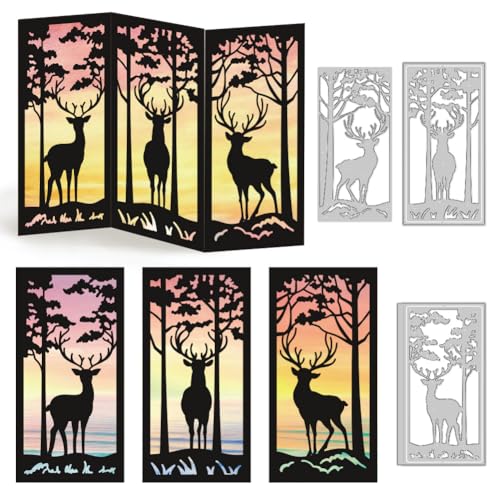 DELORIGIN Wald-Hirsch-Rahmen-Stanzformen, Kartenherstellung, Metall-Stanzformen, Karten, Scrapbooking, Prägeschablone für Grußkarten, Bastelalbum, Einladung, festliche Geburtstagsdekoration DELORIGIN Wald-Hirsch-Rahmen-Stanzformen, Kartenherstellung, Metall-Stanzformen, Karten, Scrapbooking, Prägeschablone für Grußkarten, Bastelalbum, Einladung, festliche Geburtstagsdekoration von DELORIGIN