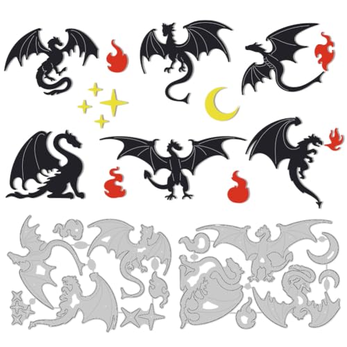 DELORIGIN Western Dragons Stanzformen für Kartenherstellung, Pterosaurier, Karbonstahl, Stanzschablonen, Scrapbooking, Prägeschablone für Fotoalbum, Geburtstagsgeschenk, Party, Grußkarten, Umschlag DELORIGIN Western Dragons Stanzformen für Kartenherstellung, Pterosaurier, Karbonstahl, Stanzschablonen, Scrapbooking, Prägeschablone für Fotoalbum, Geburtstagsgeschenk, Party, Grußkarten, Umschlag von DELORIGIN