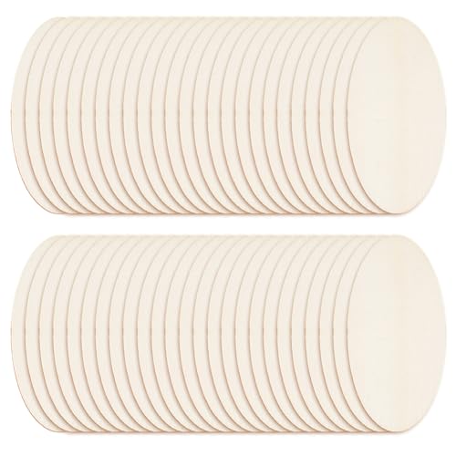 Delorigin 50 Stück Ovale Holzscheiben Mit Ausschnitten 3x6cm holzscheiben zum basteln Unvollendete Leere Holzschilder Für holzdeko Handwerk Künstlermalerei Türhänger Schild Hochzeit weihnachtsdeko von DELORIGIN