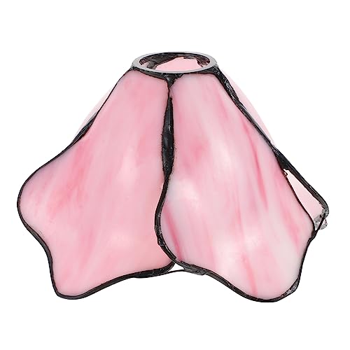 DELURA Glas-Lampenschirm, Lotusblüten-Form, Kronleuchter-Lampenschirme, rosa Blumen-Stil, Glas-Tischlampenschirm, Wandleuchte, Schirm, Lichtabdeckungen for Nachttischlampen/58 von DELURA