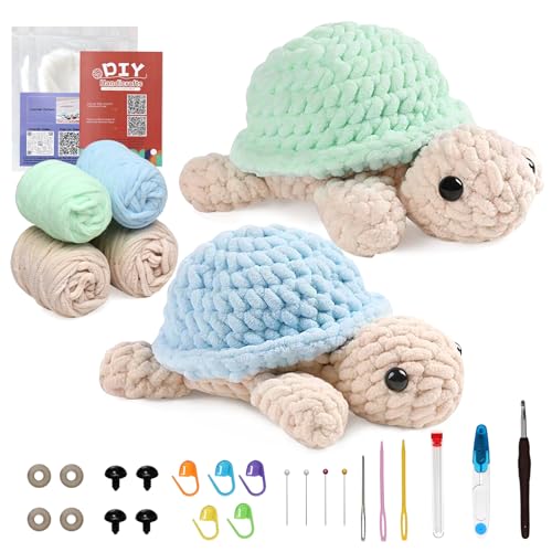 DEMIUKO Häkeln für Anfänger Tiere Häkelset 2 Stück Schildkröte Strickset für Erwachsene Kinder Stricken Set für Geschenk Crochet Kit mit Video Anleitung Häkelnadel Garn DIY Häkel Zubehör Bastelset DEMIUKO Häkeln für Anfänger Tiere Häkelset 2 Stück Schildkröte Strickset für Erwachsene Kinder Stricken Set für Geschenk Crochet Kit mit Video Anleitung Häkelnadel Garn DIY Häkel Zubehör Bastelset von DEMIUKO