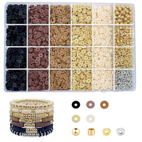 DEMOCRATIDO 2820 Stück Perlen zum Auffädeln, 6mm Clay Perlen Perlen für Schmuck machen Ton Perlen für Armbänder machen Freundschaft Armband Making Kit für Mädchen Frauen von DEMOCRATIDO