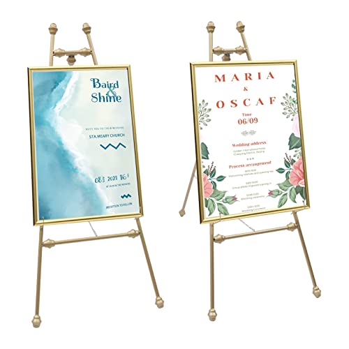 46,5" Staffelei Ständer für Hochzeitsschild & Poster Große Goldene Hochzeit Staffelei Stand mit verstellbaren Haken, Ideal für Hochzeiten, Willkommensschilder und jede exquisite Displays von DENEST