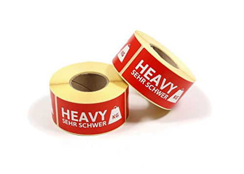 Aufkleber 'SEHR SCHWER/HEAVY' Etiketten 500 Stück Aufkleber 'SEHR SCHWER/HEAVY' Etiketten 500 Stück von DENKRIESEN
