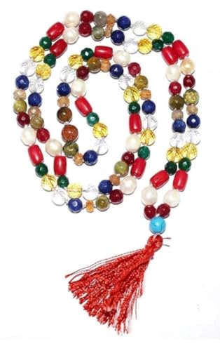 Vighnaharta Ganesh 9 Edelstein Mala Diamantschliff 108 + 1 Perlen Mala Natürliche Qualität für Männer und Frauen (Lab zertifiziert) B0CXMHGW11 von DENMOUS