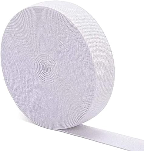 Weiße elastische Bänder zum Nähen von DENSCO Bund, 7 mm, 10 Meter, 1/4 Zoll breite Rolle, elastisch, Schneidern, Stirnbänder, Hosen, Perückenband und DIY Handwerk (Weiß, 7 mm - 10 m) von DENSCO