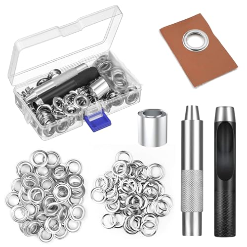 Ösen 100 Sets 12mm Metallösen mit 3 Werkzeug, Rund Lochnieten Metall Eyelets für Markisen, Schuhe, Vorhänge, Lederwaren, Kleidung, DIY Handwerk Ösen 100 Sets 12mm Metallösen mit 3 Werkzeug, Rund Lochnieten Metall Eyelets für Markisen, Schuhe, Vorhänge, Lederwaren, Kleidung, DIY Handwerk von DENUOTOP