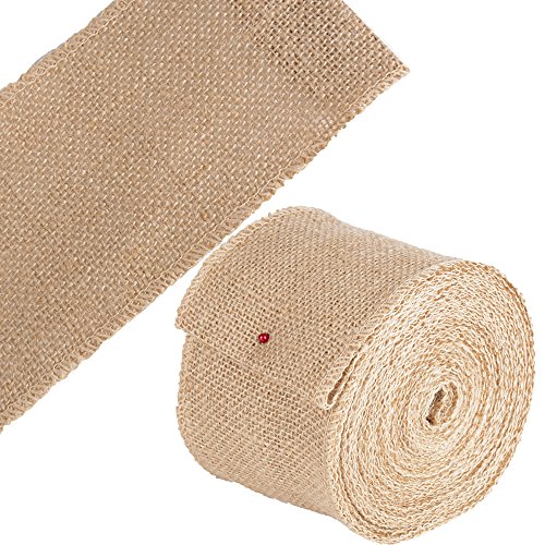 (10Meter * 10CM) Juteband Leinen Band Sackleinen Jute Dekoband Natürliche Burlap Band Vintage Perfekt für DIY Handwerk Hochzeit Taufe Kommunion Party Weihnachten Haus Deko von DEOMOR