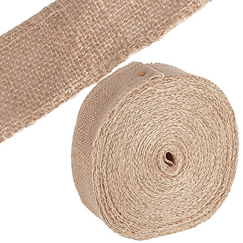 (20Meter * 5CM) Juteband Leinen Band Sackleinen Jute Dekoband Natürliche Burlap Band Vintage Perfekt für DIY Handwerk Hochzeit Taufe Kommunion Party Weihnachten Haus Deko von DEOMOR