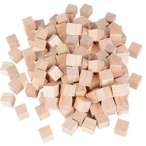 DEOMOR 100 Stück Holz Würfel 20mm Holzwürfel Blanko Deko Holz Basteln Bastelmaterial Holz Quadrat Würfel Natur Deko zum DIY Basteln Malen DIY Handwerk Dekoration von DEOMOR