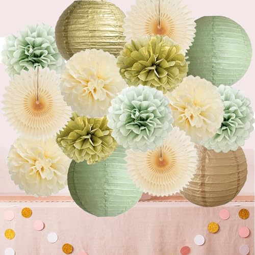 Salbeigrün Party Dekorationen Salbeigrün Creme Gold Girlande Pom Poms Papierfächer Olive Salbei Gold Seidenpapier für Babyparty Brautdusche Geburtstagdeko Hochzeit Salbeigrün Party Dekorationen Salbeigrün Creme Gold Girlande Pom Poms Papierfächer Olive Salbei Gold Seidenpapier für Babyparty Brautdusche Geburtstagdeko Hochzeit von DEQIANDUO