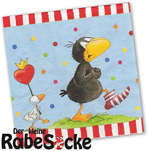 DER KLEINE RABE SOCKE 20 Servietten Kinderparty und Kindergeburtstag von DH-Konzept // Rabe Socke mit Ente // Napkins Papierservietten Party Set von DER KLEINE RABE SOCKE