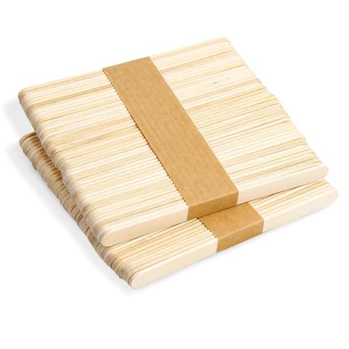 DERAYEE 100 Stück Eisstäbchen aus Naturholz für Eiscreme, 114 x 10 x 2 mm, für Eiscreme Popsicle Waxing, Lollipop zum Basteln von DERAYEE