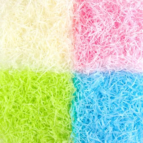 DERAYEE 80g Raffia Hamper Shreds, Geschreddertes Seidenpapier Füllmaterial, Geschenkfüllung Papierschnitzel für DIY Party Hamper Füllung,Geschenkverpackung für Geschenkbox Dekorations von DERAYEE