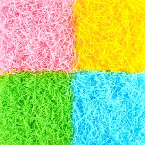 DERAYEE 80g Raffia Hamper Shreds, Geschreddertes Seidenpapier Füllmaterial, Geschenkfüllung Papierschnitzel für DIY Party Hamper Füllung und Geschenkverpackung für Geschenkbox Dekorations von DERAYEE