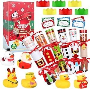 DERAYEE 15 Stück Weihnachten Party Tisch Gunst mit Party Hut,Witz,Kugelschreiber,Stressabbau Spielzeug,Bälle,Weihnachtsdekorationen für Kinder von DERAYEE