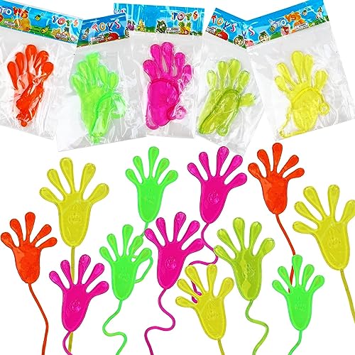 DERAYEE 30 Stück Klatschhand Kinder,Bunte Glibberhände Set,Klebrige Gummihand für Kinder Give Away Geschenk Party DERAYEE 30 Stück Klatschhand Kinder,Bunte Glibberhände Set,Klebrige Gummihand für Kinder Give Away Geschenk Party von DERAYEE