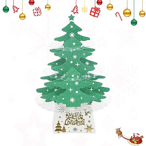 DERAYEE 3D Pop-Up Karte Weihnachten,Weihnachtskarte,Grußkarten Popup Klappkarte mit Weihnachtsbaum,Weihnachtswünsche, Geschenke für Kinder, Frauen,Männer von DERAYEE