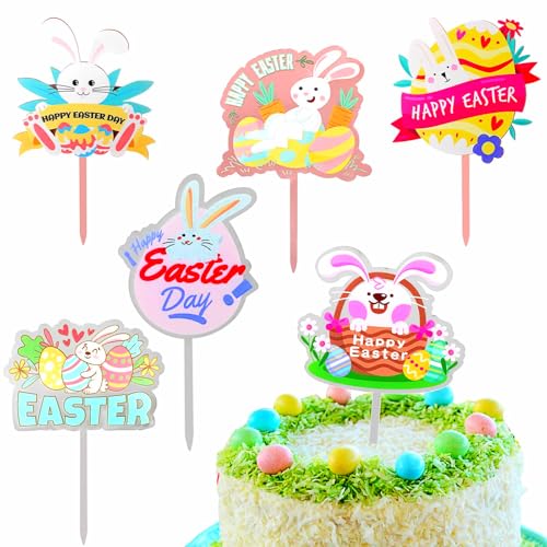 DERAYEE 6 x Oster-Kuchenaufsätze, Hase, Acryl, Kuchendekoration für Ostern, Party, Kindergeburtstag, Kuchendekorationen DERAYEE 6 x Oster-Kuchenaufsätze, Hase, Acryl, Kuchendekoration für Ostern, Party, Kindergeburtstag, Kuchendekorationen von DERAYEE
